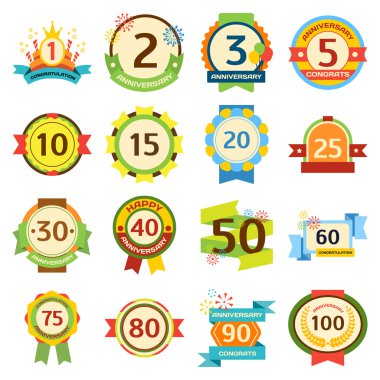 İyi ki doğdun rozetleri set vektör.