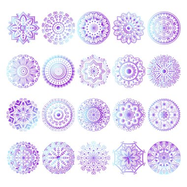 Mehendy mandala çiçek vektör çizim