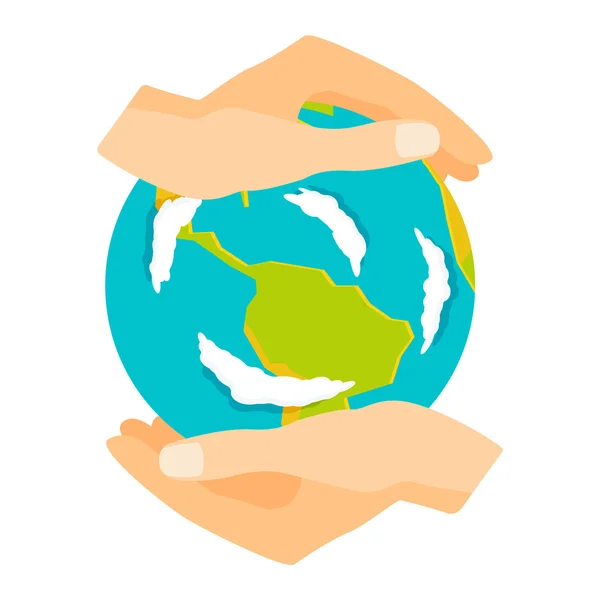 Earth hands vector illustration. — Stock Vector