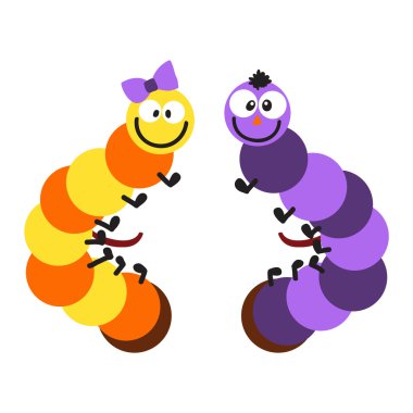 Çizgi film caterpillar vektör çizim