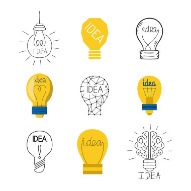Fikir lamba vektör simgesi