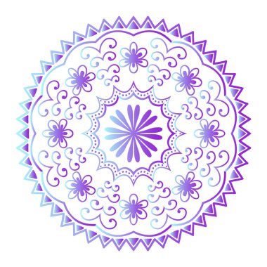 Mehendy mandala çiçek vektör çizim