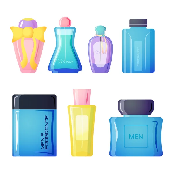 Perfume botella vector conjunto . — Vector de stock