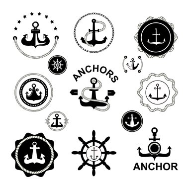 Çapa sembolleri vektör seti.