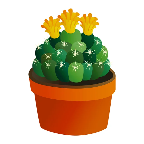 Linda planta de cactus de dibujos animados — Vector de stock