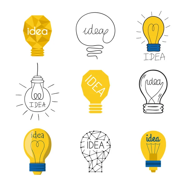 Idee lamp vector pictogram — Stockvector