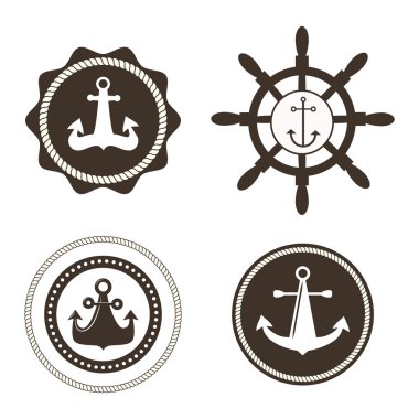 Çapa sembolleri vektör rozeti