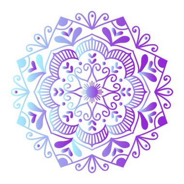 Mehendy mandala çiçek vektör çizim