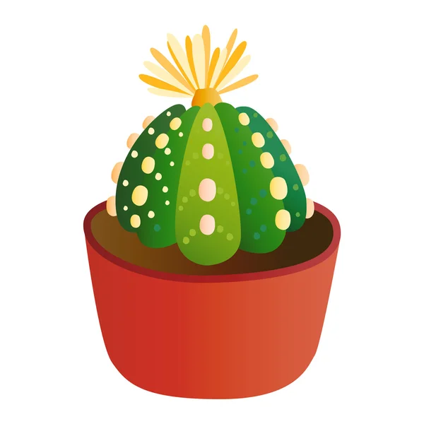 Linda planta de cactus de dibujos animados — Vector de stock