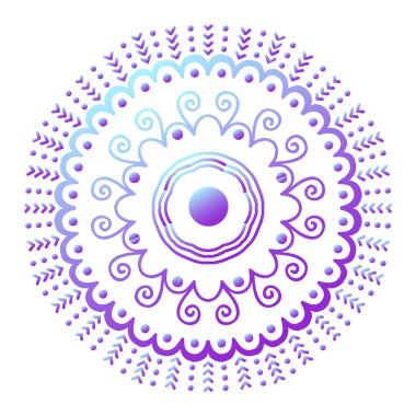 Mehendy mandala çiçek vektör çizim