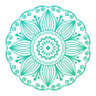 Mehendy mandala çiçek vektör çizim