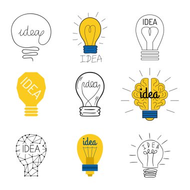 Fikir lamba vektör simgesi