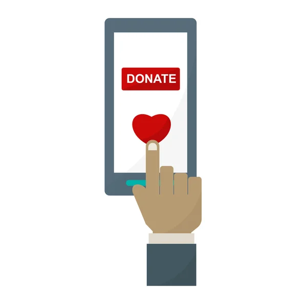 Red heart donate vector icon. — Stock Vector