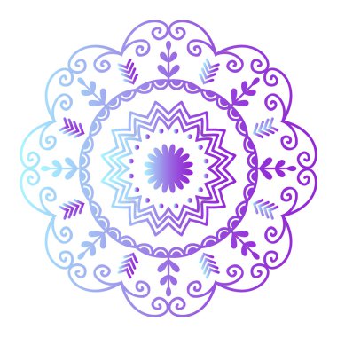 Mehendy mandala çiçek vektör çizim