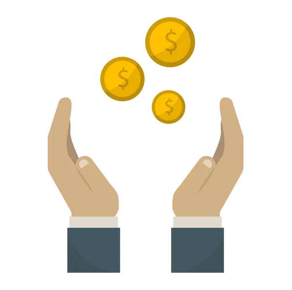 Lidská ruka s peníze vektorové ikony. — Stockový vektor