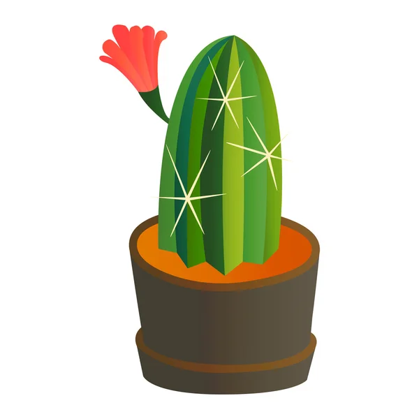 Linda planta de cactus de dibujos animados — Archivo Imágenes Vectoriales