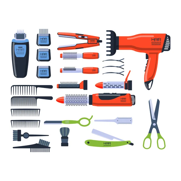 Friseursalon Icons Vektor Set. — Stockvektor