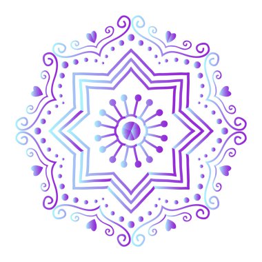 Mehendy mandala çiçek vektör çizim