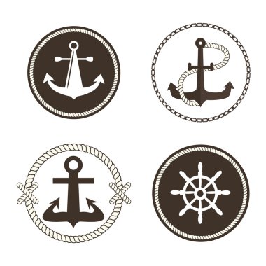 Çapa sembolleri vektör seti.