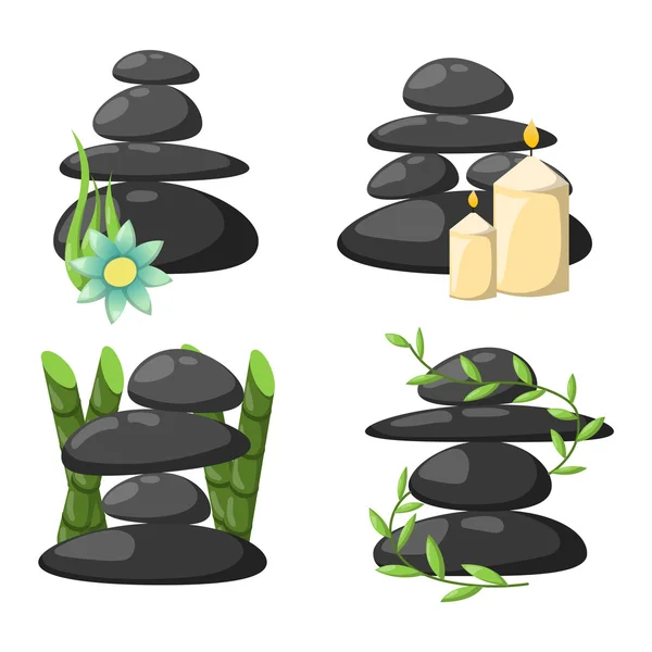 Piedras de spa ilustración vector aislado . — Vector de stock