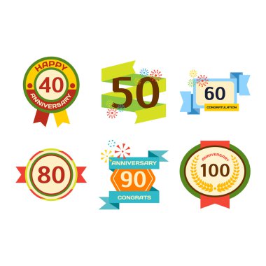 İyi ki doğdun rozetleri set vektör.