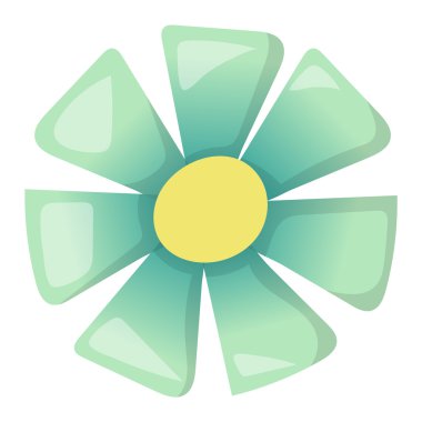 Çiçek simgesi renkli bitki doğa vektörü.