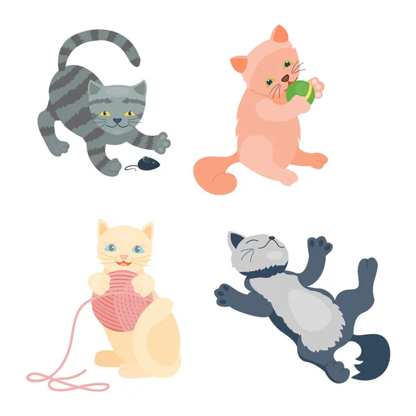 Ensemble de vecteurs de chats . — Image vectorielle