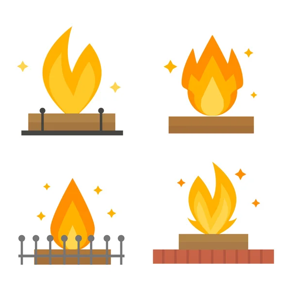 Feuer Flammenvektor Illustration isoliert — Stockvektor