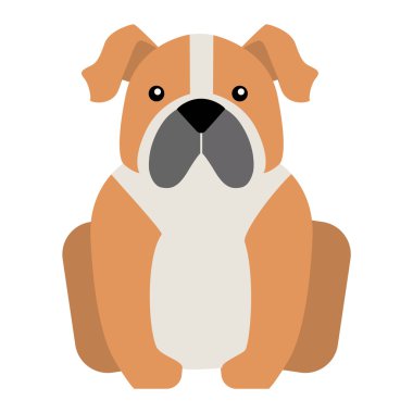 Düz köpek pet oturan sevimli vektör