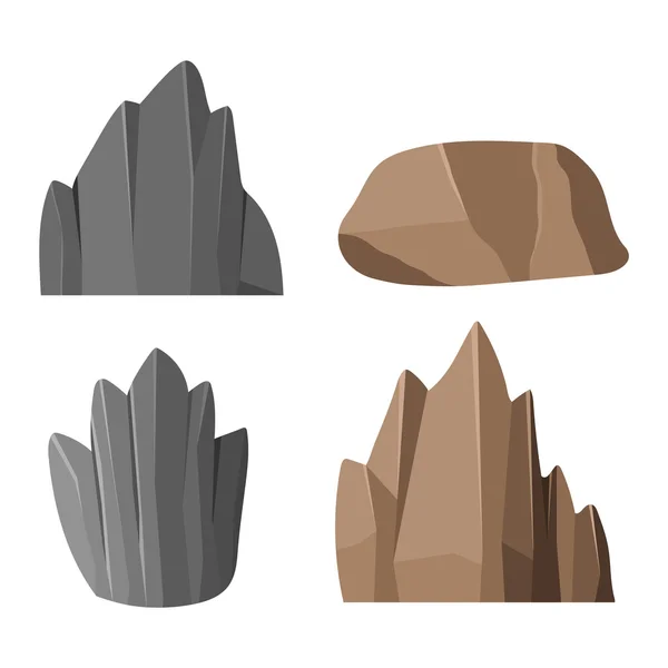 Felsen und Steine Vektor-Symbole — Stockvektor