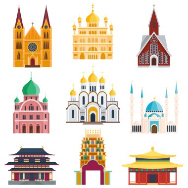 Cathedrals and churches temple building clipart