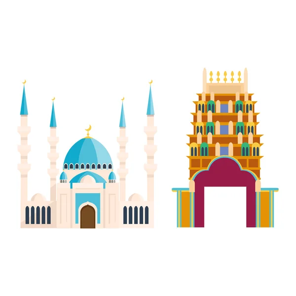 Székesegyházak és templomok temploma épület — Stock Vector