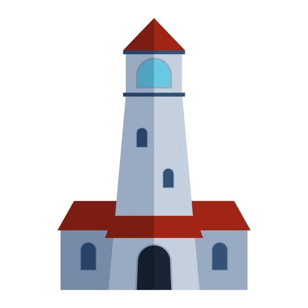 Vector cartoon flat lighthouse — Stock Vector