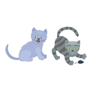 Çizgi film vektör kedi karakteri