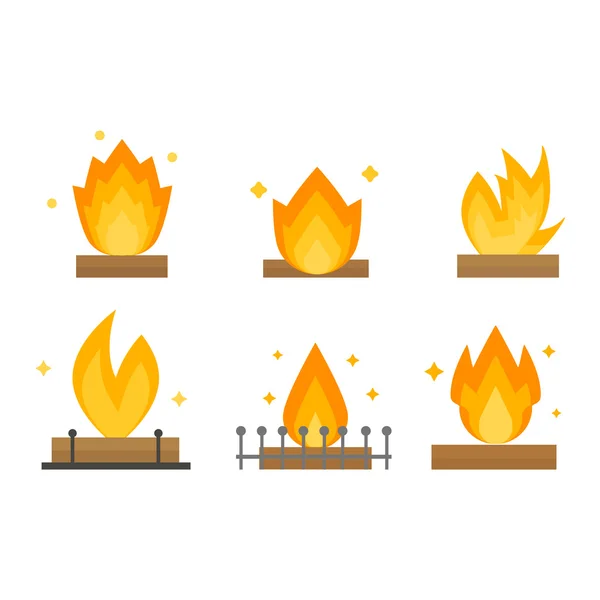 Feuer Flammenvektor Illustration isoliert — Stockvektor