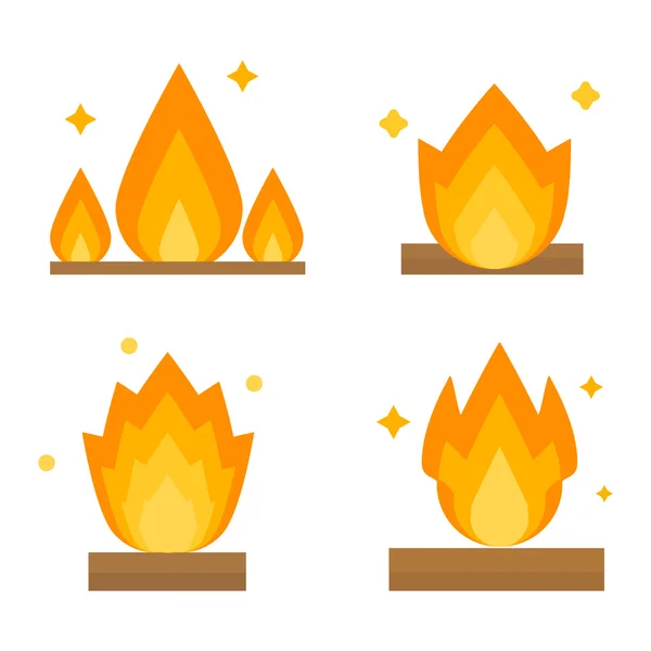 Feuer Flammenvektor Illustration isoliert — Stockvektor