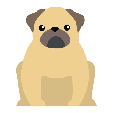 Düz köpek pet oturan sevimli vektör