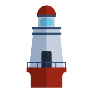 Vektör karikatür düz deniz feneri