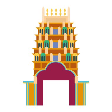 Güzel Asya seyahat etmek tapınak vektör