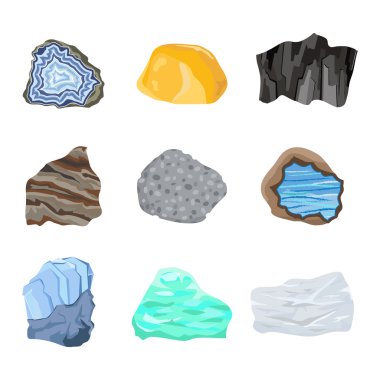 Mineral taş vektör set.