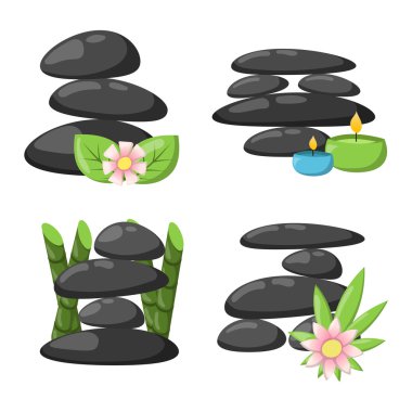 Spa taşlar izole vektör çizim.
