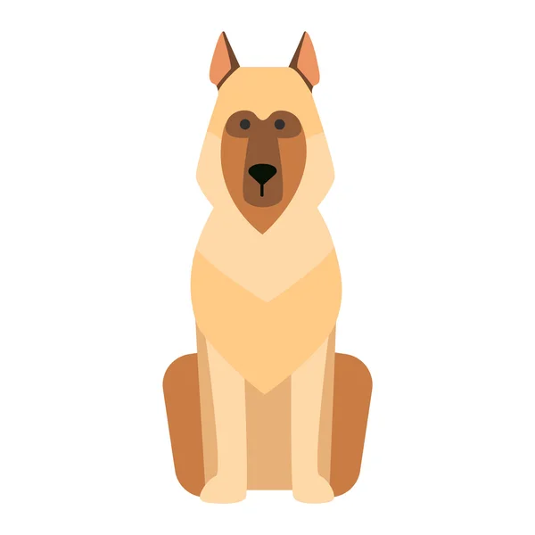 Плоский собака тварина сидить милий вектор — стоковий вектор