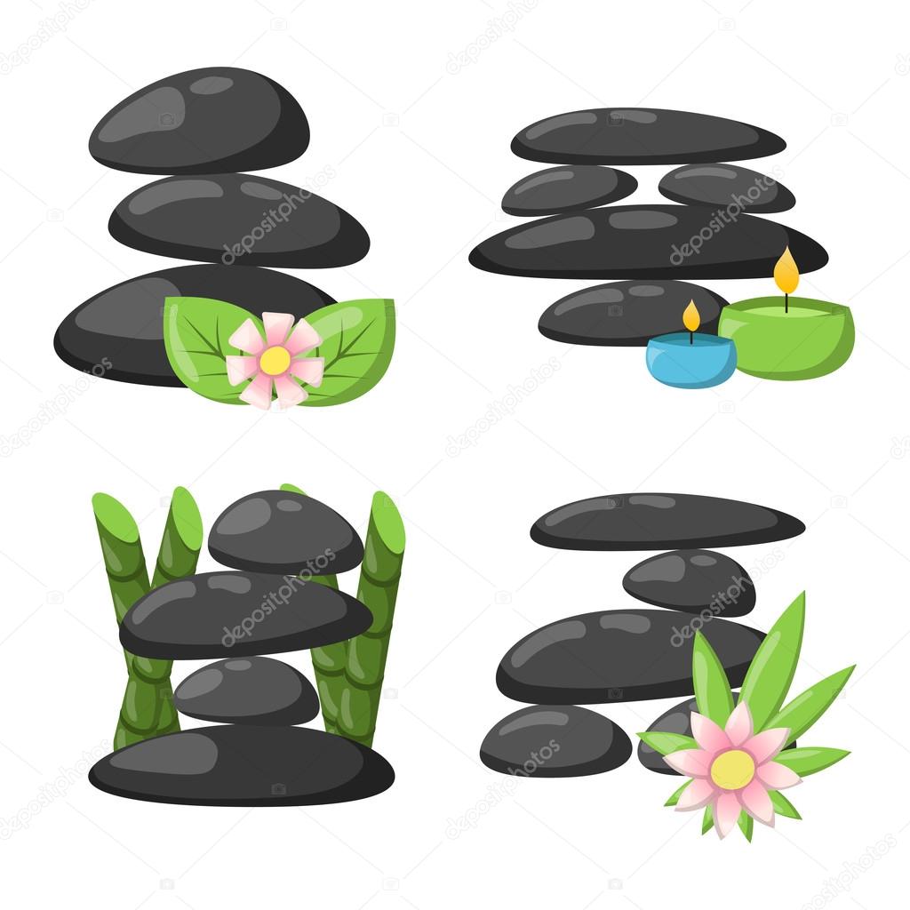 Spa stones isolated vector illustration.