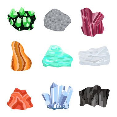 Mineral taş vektör set.