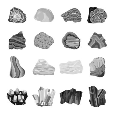 Mineral taş vektör set.