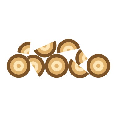 Dokuz ahşap kütük yığını