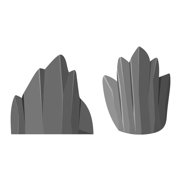 Rocas y piedras vector iconos — Vector de stock