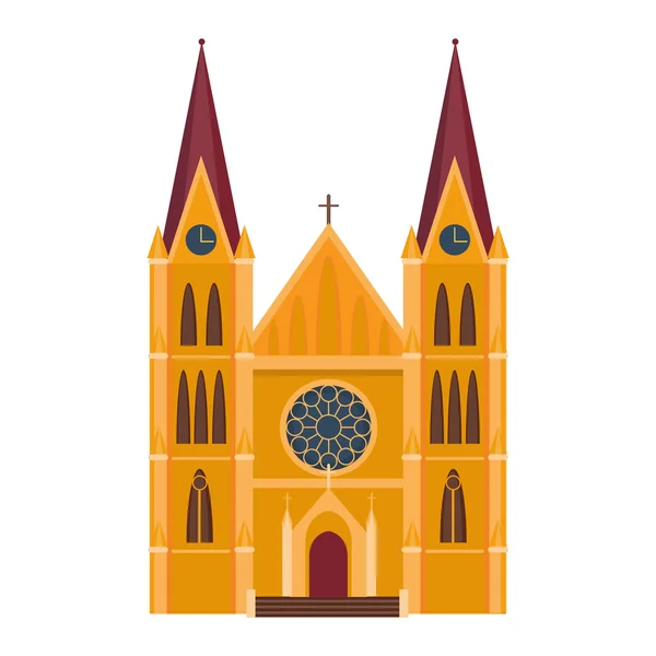Katedraller ve kiliseler tapınak inşa — Stok Vektör
