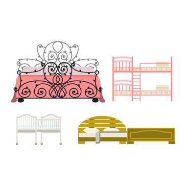 İzole vektör yatak simgesi