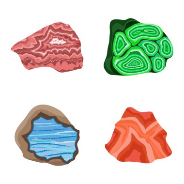 Mineral taş vektör set.